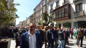 El presidente de Asaja Palencia en la procesión de San Isidro