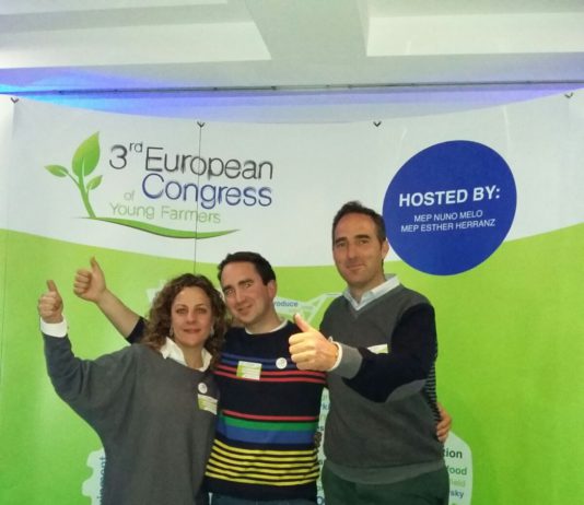 El ganadero abulense Mario Esteban, en el III European Congress of Young Farmers en Bruselas