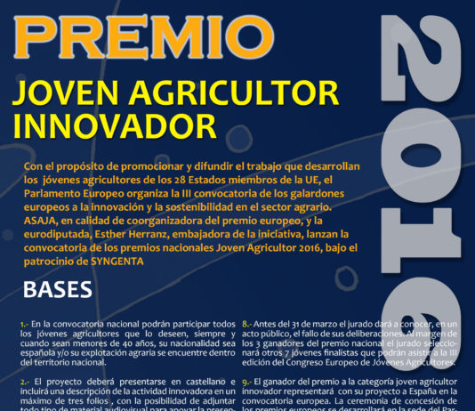 ASAJA CONVOCA LOS III PREMIOS NACIONALES ‘JOVEN AGRICULTOR INNOVADOR’