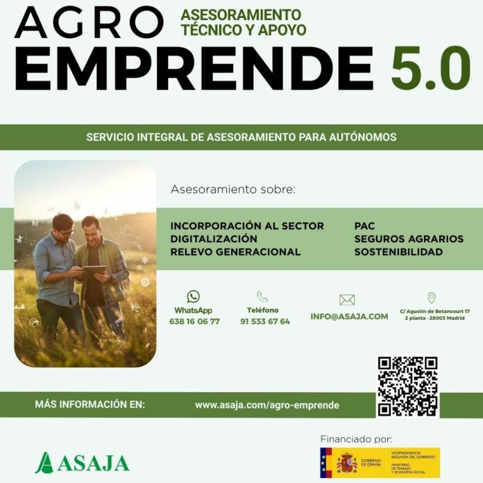 Agroemprende 5.0 Servicio integral de asesoramiento y apoyo al emprendimiento rural de ASAJA.