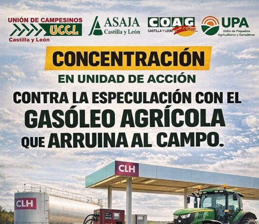 CONCENTRACION EN LA UNIDAD DE ACCIÓN CONTRA LA ESPECULACIÓN CON EL GASÓLEO AGRÍCOLA QUE ARRUINA AL CAMPO. Os esperamos el martes 10 de marzo en CLH de Santovenia de Pisuerga-Valladolid