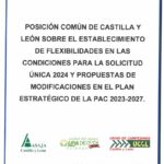 Posición común de Castilla y León sobre el establecimiento de flexibilidad en las condiciones para la solicitud única 2024 y propuestas de modificación en el plan estratégico de la PAC 2023-2027
