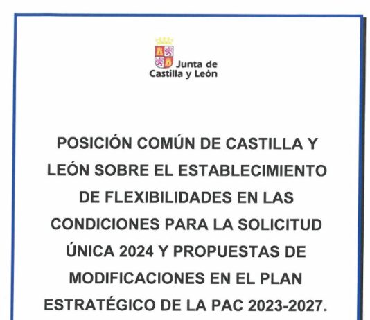 Posición común de Castilla y León sobre el establecimiento de flexibilidad en las condiciones para la solicitud única 2024 y propuestas de modificación en el plan estratégico de la PAC 2023-2027