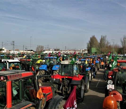 Manifestación del campo de León en puertas a la reunión de ministros de agricultura del próximo lunes día 26 en Bruselas