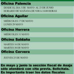 Calendario de Asaja para la declaración de la renta en las oficinas de Asaja Palencia