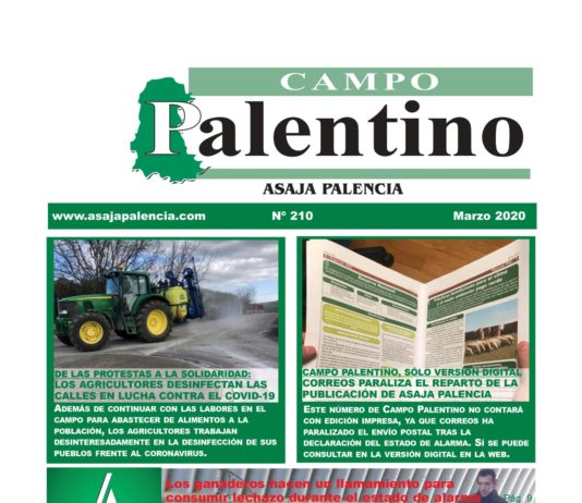 La revista de ASAJA Palencia de marzo, solo en versión digital por el estado de alarma