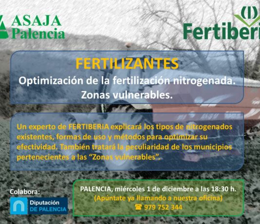ASAJA-Palencia organiza una jornada informativa sobre fertilización nitrogenada y zonas vulnerables a nitratos