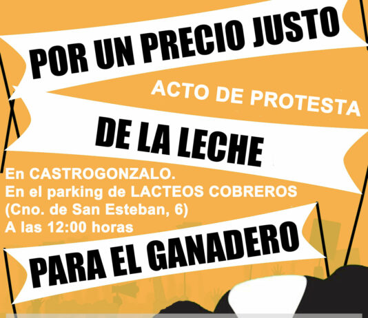 ASAJA y la Alianza Upa-Coag continúan su campaña de protestas reclamando precios justos para los ganaderos de leche