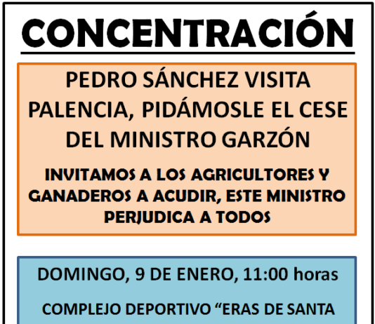 ASAJA, COAG Y UPA pedirán a Pedro Sánchez en Palencia la dimisión de Alberto Garzón