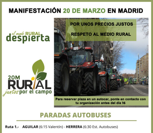 La organización del 20 de marzo hace un llamamiento a toda la población española a sumarse a la defensa del futuro del campo