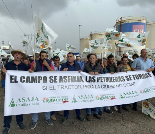 Cientos de agricultores y ganaderos reclaman en la calle una rebaja del precio del gasóleo agrícola