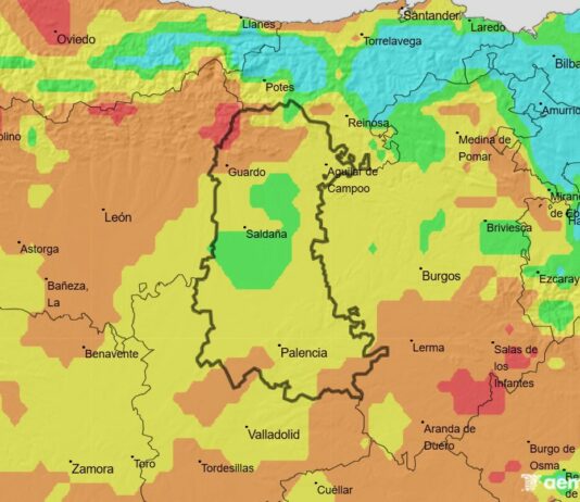La zona de Guardo pasa a Alarma Extrema por riesgo de incendio mientras que el resto de la provincia se queda en Alerta