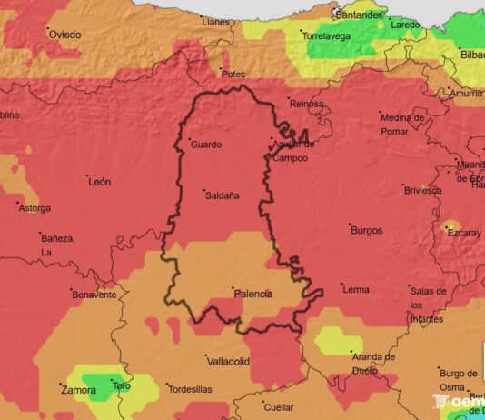 Sigue la Alarma Extrema en la zona de Guardo hasta el día 26 de agosto incluido. El resto de la provincia sigue en Alerta hasta ese mismo día.