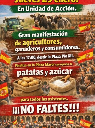 Acto de protesta de ASAJA, UPA, COAG y UCCL el jueves 29 en Palencia