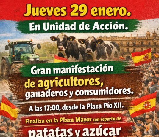 Acto de protesta de ASAJA, UPA, COAG y UCCL el jueves 29 en Palencia