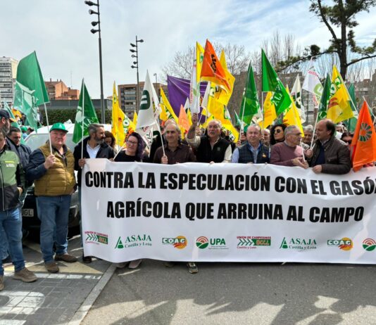 Medio millar de agricultores marcharon en Valladolid contra la especulación en el precio del gasóleo agrícola y de los fertilizantes