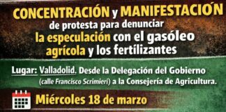Manifestación el 18M en Valladolid contra la especulación en el precio del gasóleo agrícola y de los fertilizantes