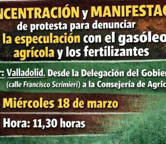 Manifestación el 18M en Valladolid contra la especulación en el precio del gasóleo agrícola y de los fertilizantes