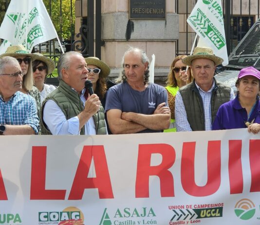 El campo de Castilla y León se manifestó frente a la Junta