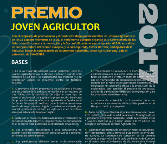 ASAJA convoca los premios nacionales ‘Joven agricultor 2017’