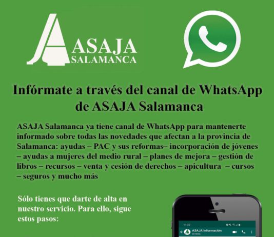 ASAJA Salamanca, ahora en WhatsApp