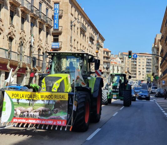 Tres tractores y 500 coches invaden Salamanca