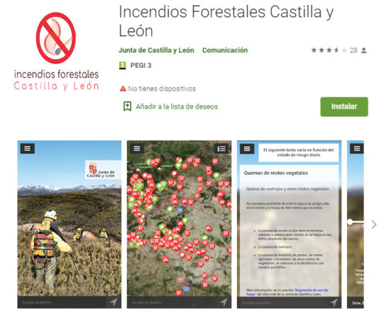 La Junta lanza una nueva aplicación gratuita para móvil con información acerca de los incendios forestales en Castilla y León