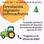 Ya se puede solicitar en ASAJA la devolución del impuesto especial de hidrocarburos