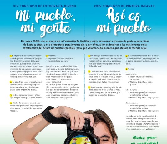 ASAJA convoca concursos de dibujos y fotos para niños y jóvenes, con la colaboración de la Fundación de Castilla y León Cartel del concurso