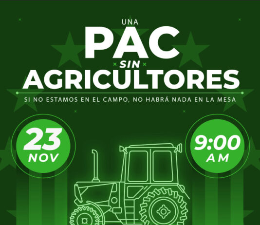 Concentración de ASAJA ante la oficina de la Comisión Europea en Madrid