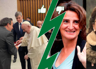 Enero de 2023: Azucarillo, al Papa Francisco; y galleta compartida, para María Jesús Lafuente y Teresa Ribera
