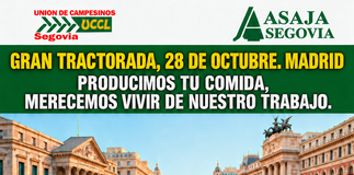 Llamamiento a agricultores y ganaderos de Castilla y León para participar en la protesta nacional del 28 de octubre en Madrid