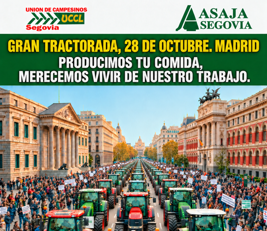 Llamamiento a agricultores y ganaderos de Castilla y León para participar en la protesta nacional del 28 de octubre en Madrid