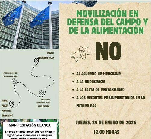 «Manifestación blanca» del sector primario, en Soria, el 29 de enero