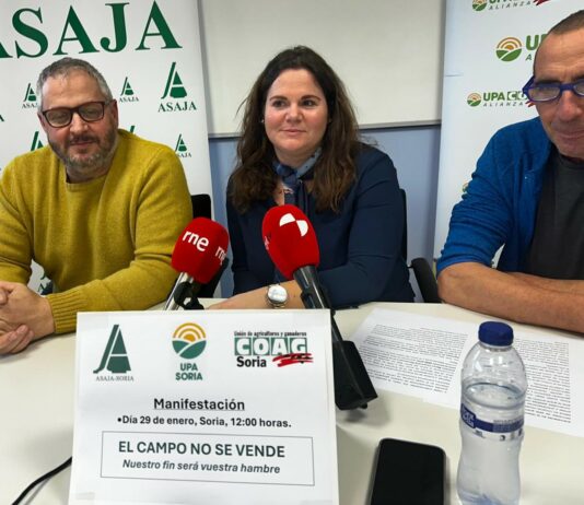 ASAJA, COAG y UPA de Soria, en unidad de acción, siguen con las protestas con un nuevo acto para el 29 de enero