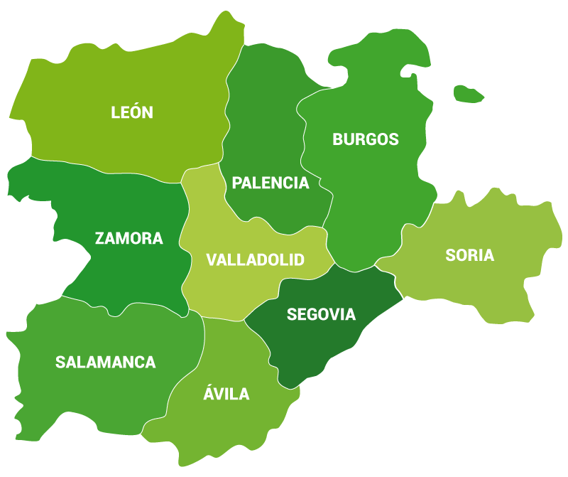 Mapa provincias Castilla y León
