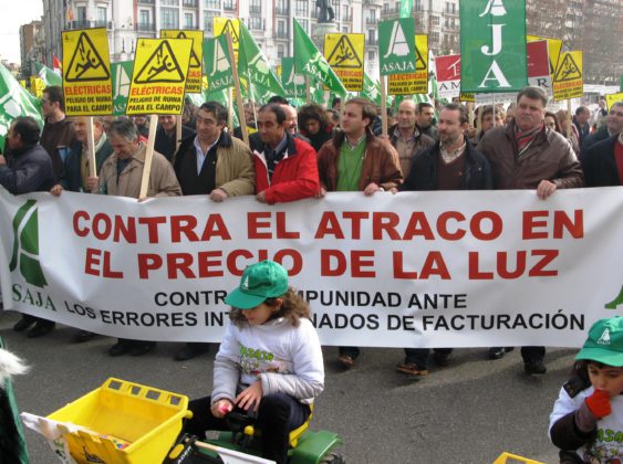 Manifestación contra el atraco en el precio de la luz, Asaja Castilla y León
