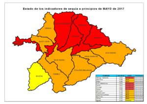 Nuevo mapa de los indicadores de sequía. En la cuenca del Duero se amplían las zonas en nivel de emergencia
