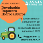 Ya puedes solicitar en ASAJA la devolución del impuesto especial de hidrocarburos