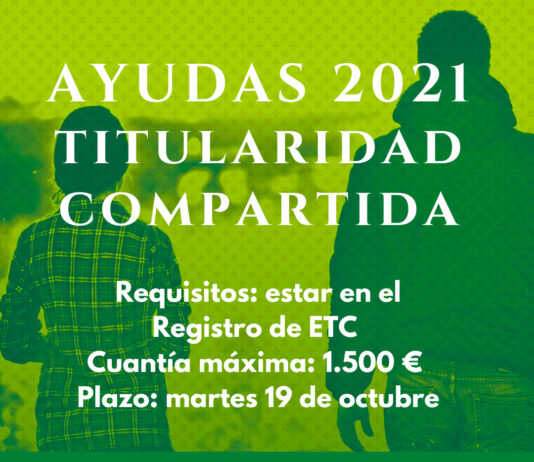 La ayuda a las explotaciones agrarias de titularidad compartida puede solicitarse hasta el 19 de octubre