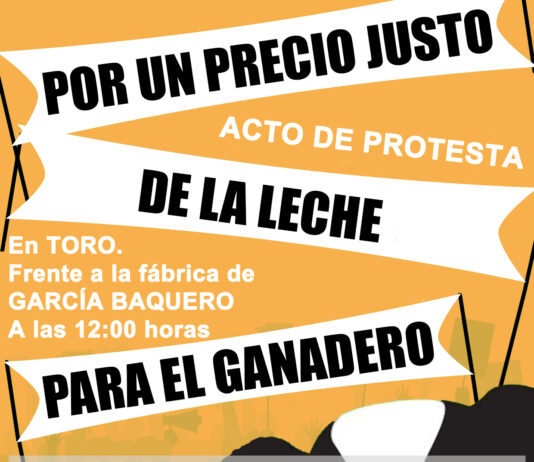 ASAJA y la ALIANZA UPA-COAG retoman las movilizaciones lácteas con una protesta a las puertas de García Baquero
