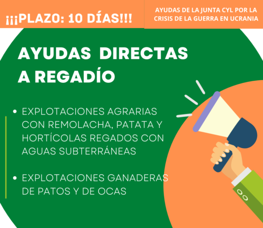 10 días para aceptar la ayuda de la Junta a titulares de explotaciones agrarias de regadío subterráneo y a titulares de explotaciones de patos y ocas