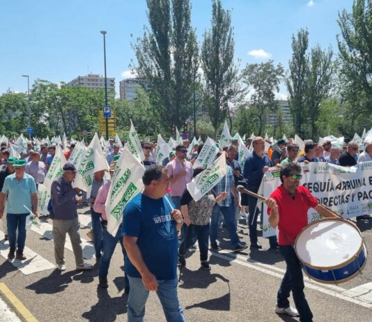 Cerca de 3000 agricultores y ganaderos de Castilla y León se manifiestan frente a Consejería y Gobierno para exigir ayudas urgentes por la sequía
