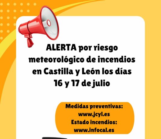 La Junta declara alerta de riesgo de incendios forestales por causas meteorológicas los días 16 y 17 de julio en toda la Comunidad