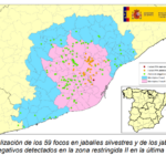 Actualización de la situación de peste porcina africana en jabalíes silvestres en Cataluña